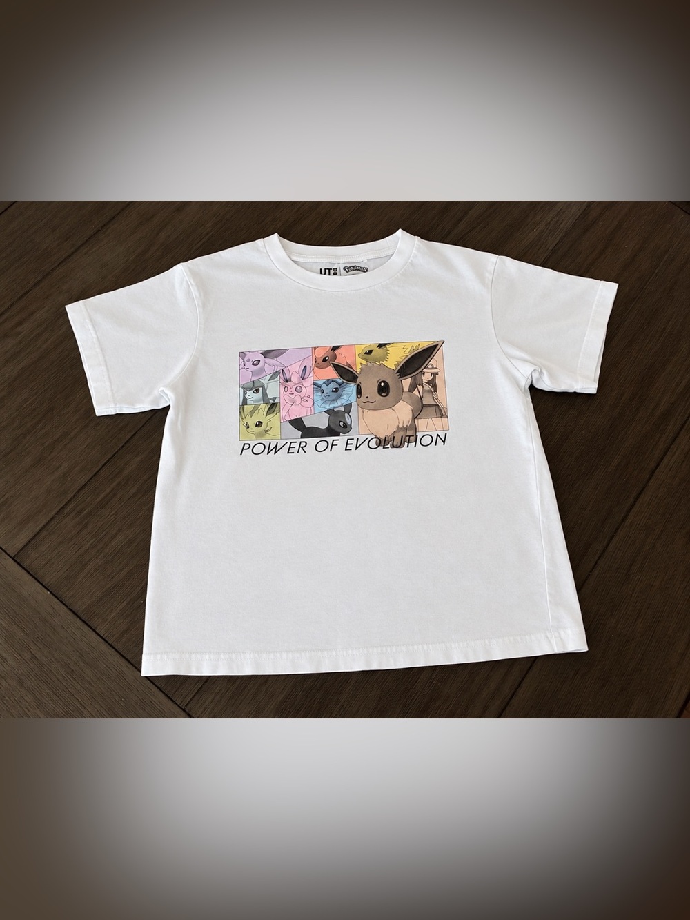 Uniqlo UT Pokemon Masters EX Shirt Kids Size 130 7-8 Eevee Evolutions White Tee